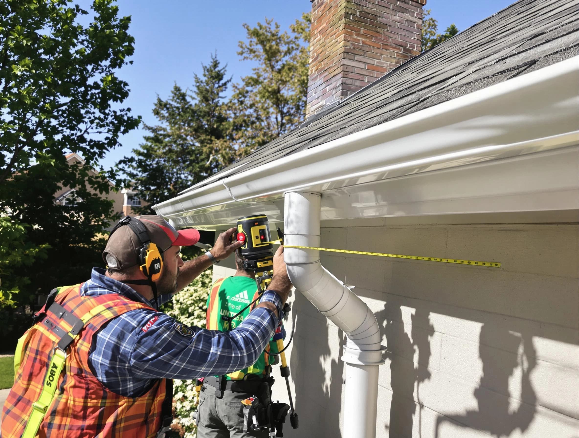 Tallmadge Roofing Company installing downspouts at a property in Tallmadge, OH